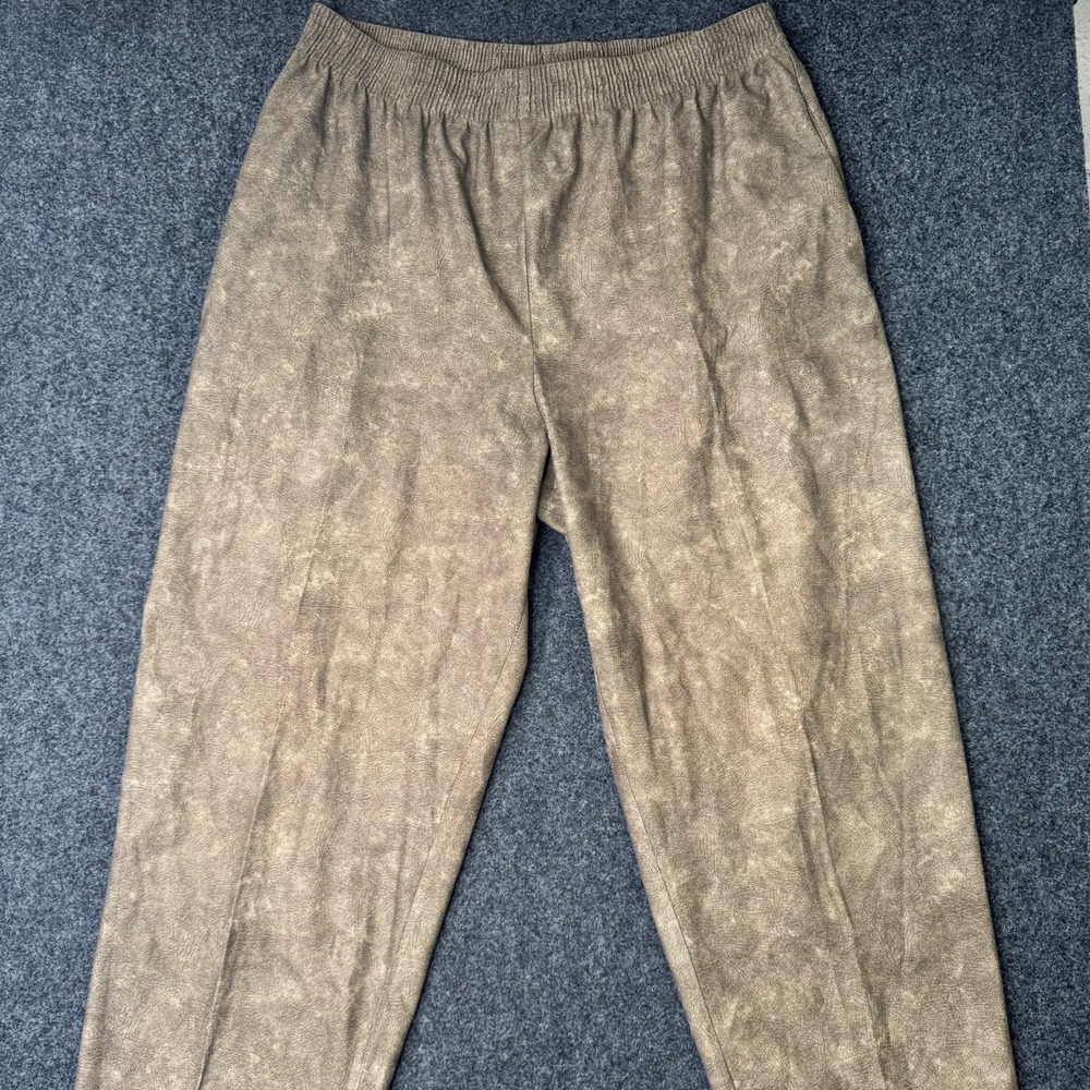 Peter Popovitch Pants Women L Brown Retro Elastic Waist Made USA Vintage